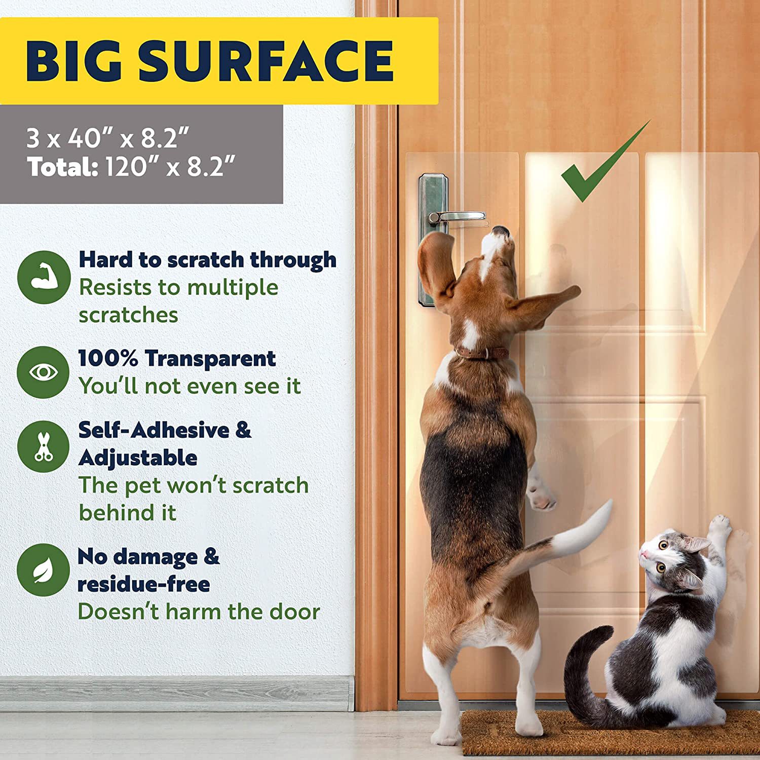 Pvc gato y perro mascota anti-arañazos resistente al desgaste cinta de protección del hogar cinta protector de puerta de perro