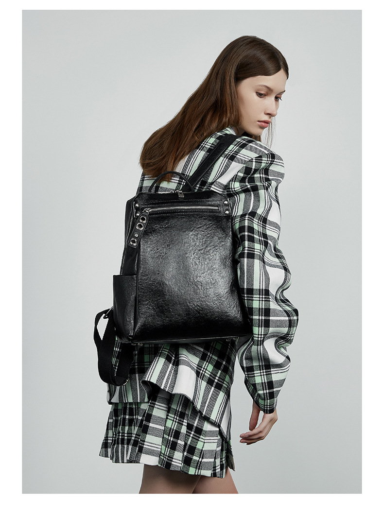 Genuine Leather Women's Backpack Designer Large Capacity Bag_voghion.com