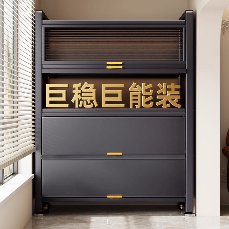 Kitchen Rack Floor-Standing Multi-Layer Home Dining Side Cabinet Storage Multi-Functional Microwave Cabinet Multi-Layer Storage Cupboard