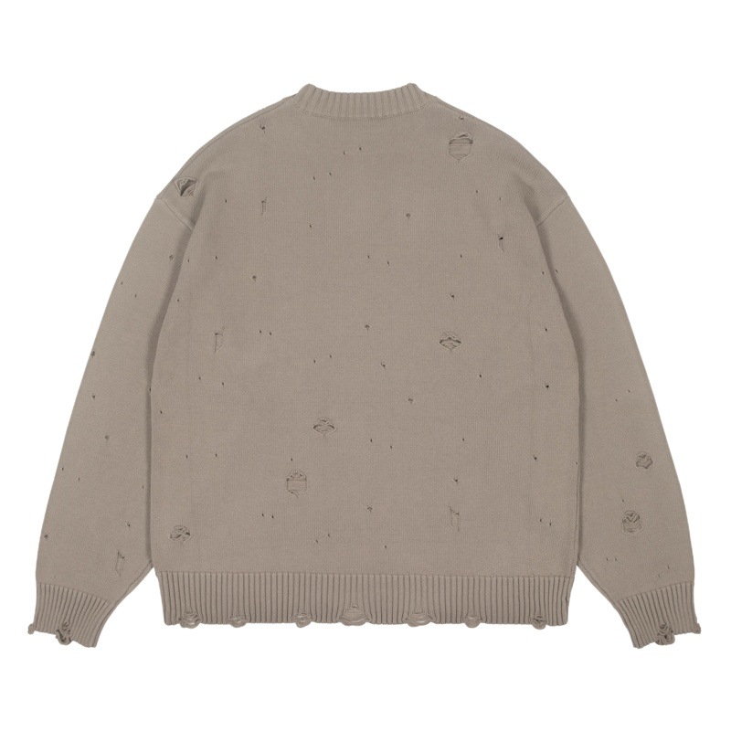 UNF otoño e invierno nuevo suéter de cuello redondo pesado de 460g, suéter suelto casual de marca de moda callejera, hombres y mujeres