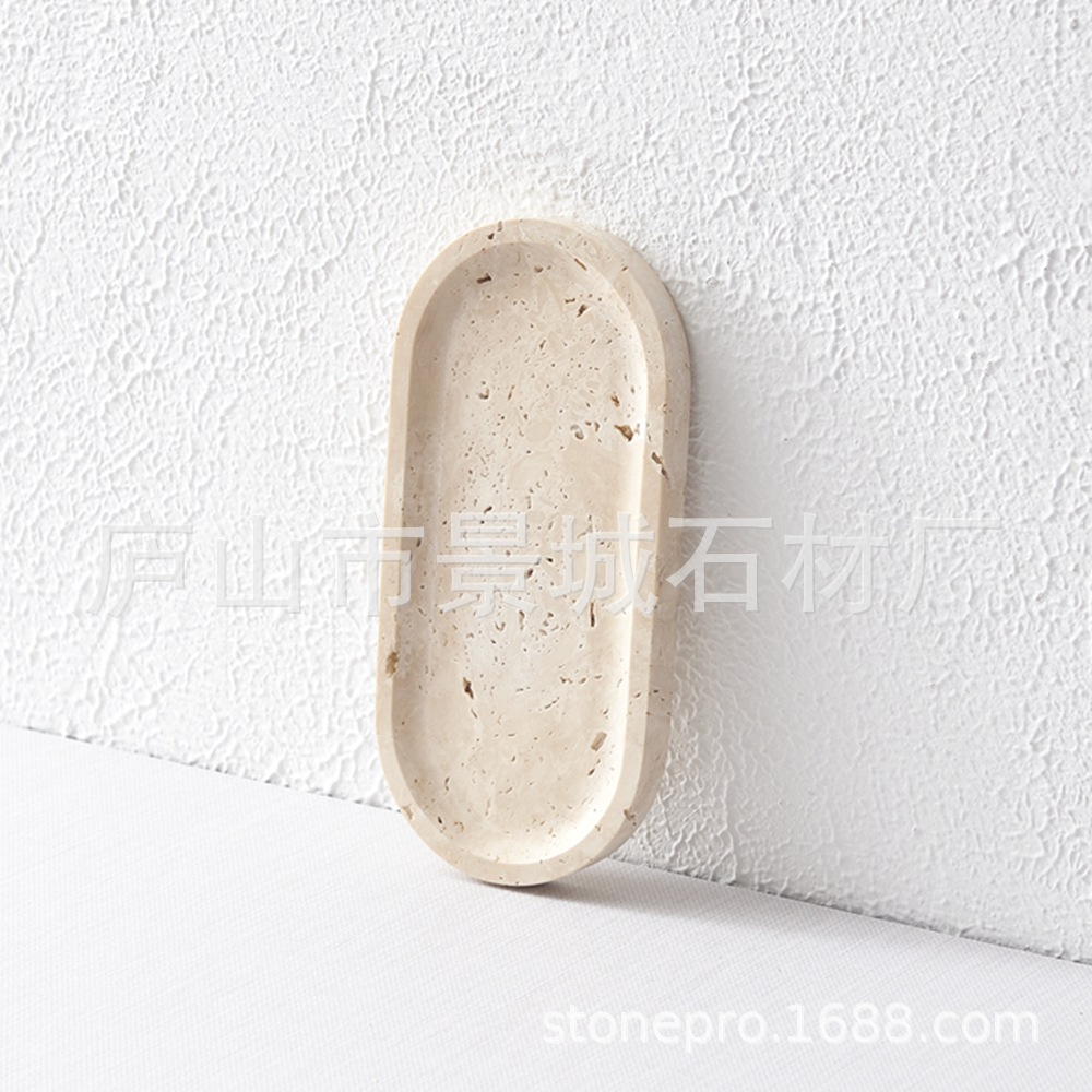 Paleta de mármol natural simple moderna, bandeja de almacenamiento de lavabo de baño, almacenamiento de llaves de entrada de cosméticos image 7