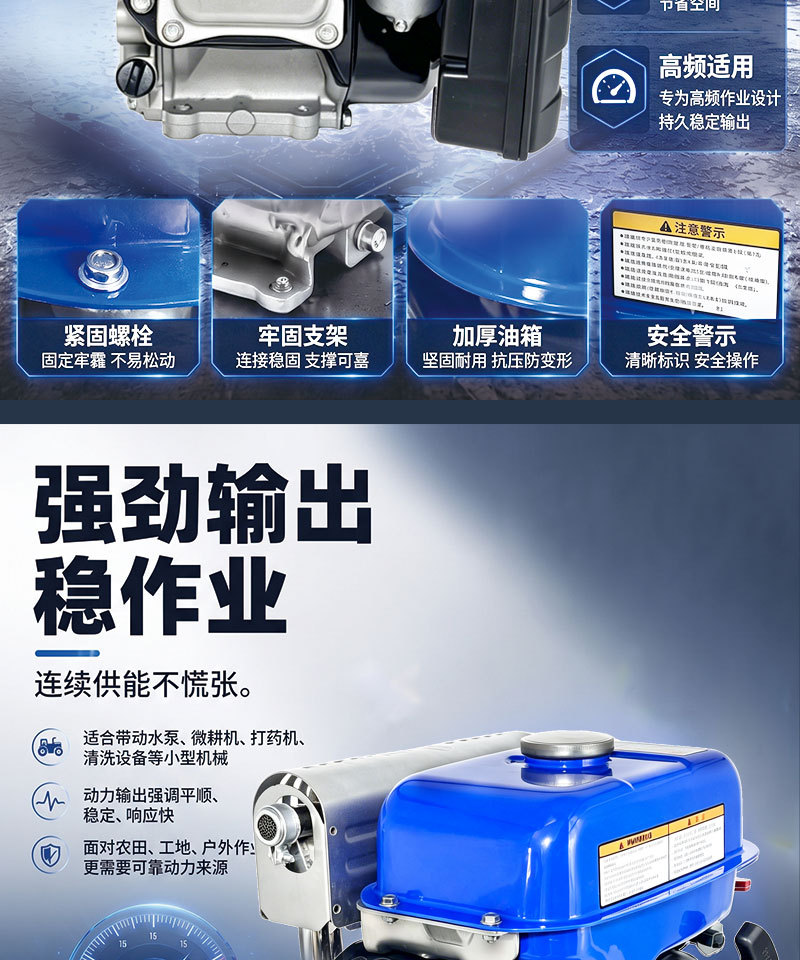 Small gasoline engine grinder, rail transport vehicle, rice transplanter, 175F 6 horsepower gasoline engine