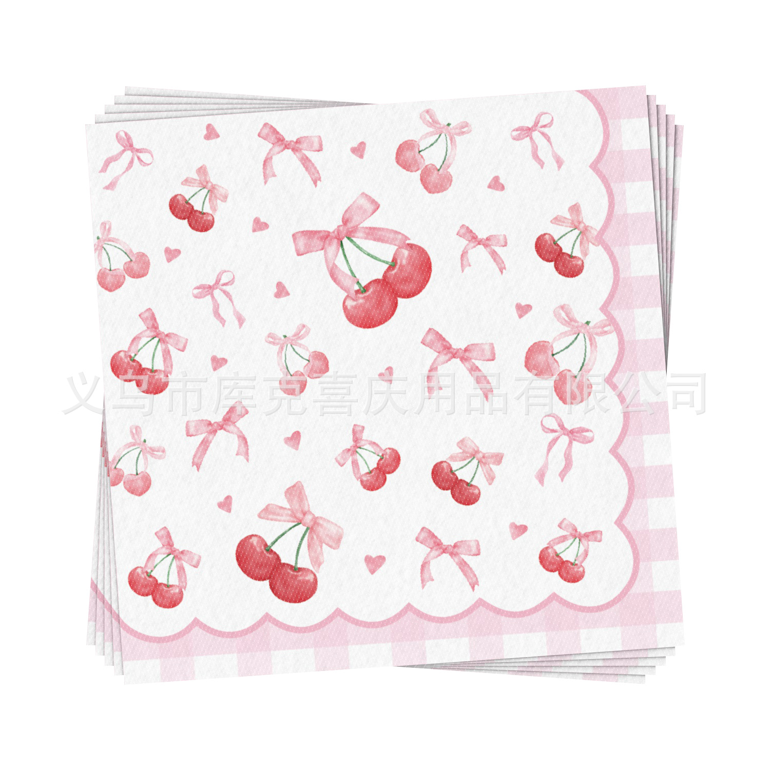 Nuevo arco de cereza tema decoración de fiesta de cumpleaños de niños bandeja de papel tazas de papel toallas de papel set de cubiertos