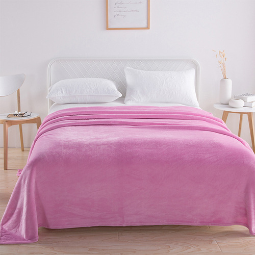Pure Color Minimalist Flannel Blanket Wholesale Home Office Nap Air Conditioning Blanket Washable Machine Washable Cover Blanket Summer