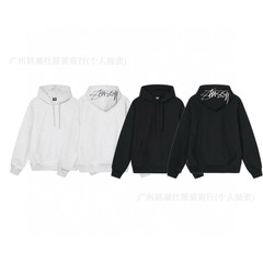 SS23BACK APPLIQUE HOODIE新作帽子刺繍アルファベットロゴハイストリートレトロベルベットパーカー