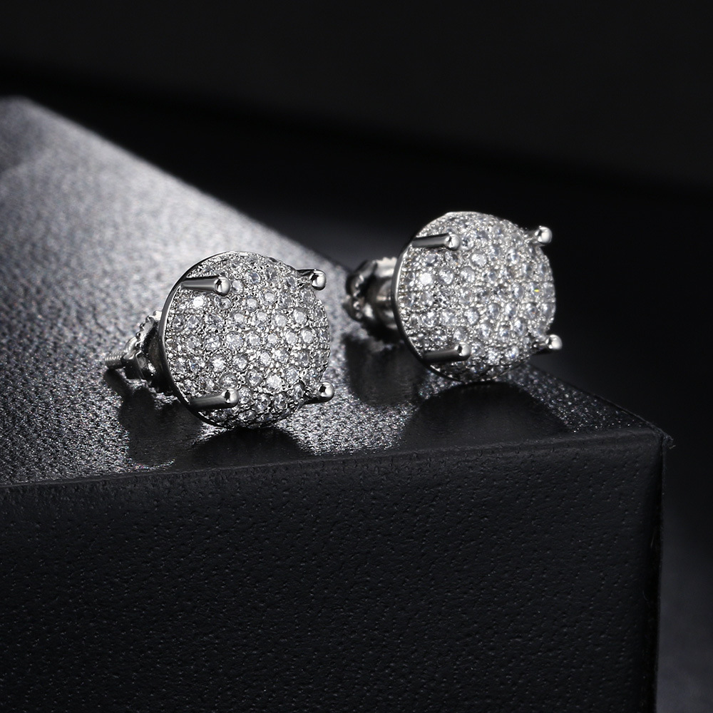 Vollbesetzte Diamant Ohrstecker Für Damen Und Herren Schmuck_voghion.com