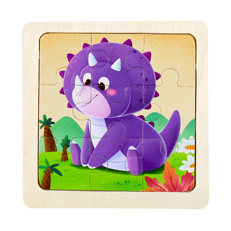 Fábrica directa de niños pequeños 9 piezas de dibujos animados de madera plano rompecabezas puzzle puzzle juguetes de educación temprana para bebés image 29