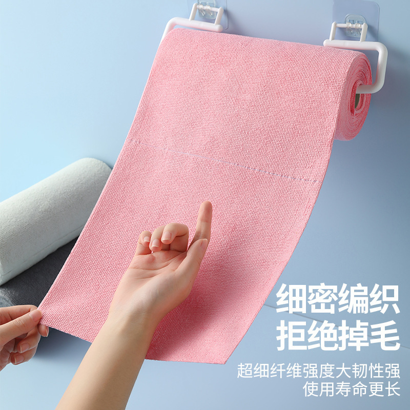 Cocina desechable perezosa espesa tela de lavado de platos de agua seca y húmeda doble uso enrollamiento de artículos de cocina puros fuertes absorción de agua
