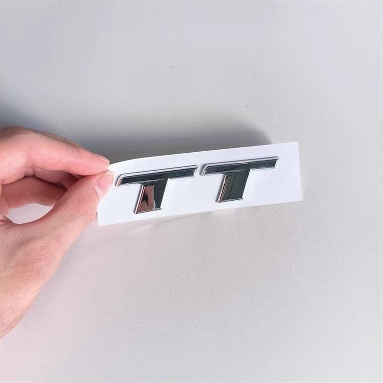 Audi TT car emblem modification: TTS black lettering, center grille emblem, TTRS logo, rear emblem, Sline side sport exterior trim