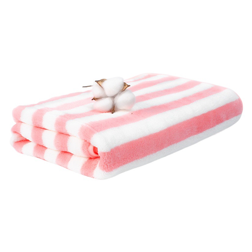 Toalla de baño de lana de coral a rayas hogar adulto fuerte absorbente de secado rápido Toalla de bebé Toalla de playa Toalla de baño al por mayor