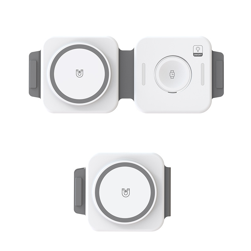Cargador inalámbrico plegable tres en uno para teléfono móvil, adecuado para Huawei Apple Watch Magsafe, carga inalámbrica magnética