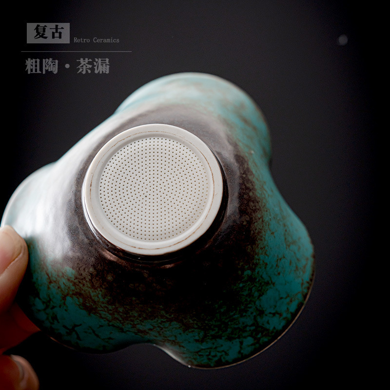 Jianying vintage colador de té de cerámica colador de té de Kung Fu juego de té colador de residuos de té colador de té base