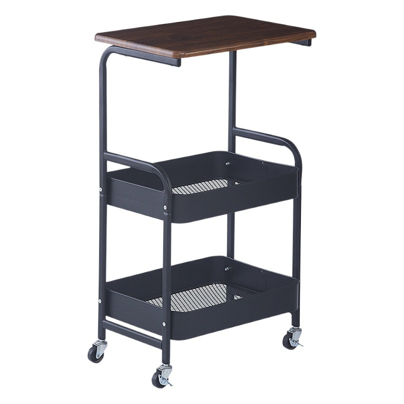 Estante de almacenamiento, estante de almacenamiento multicapa de acero al carbono, estante de almacenamiento para libros de aperitivos, sala de estar, cocina con carrito de mesa, estante de almacenamiento