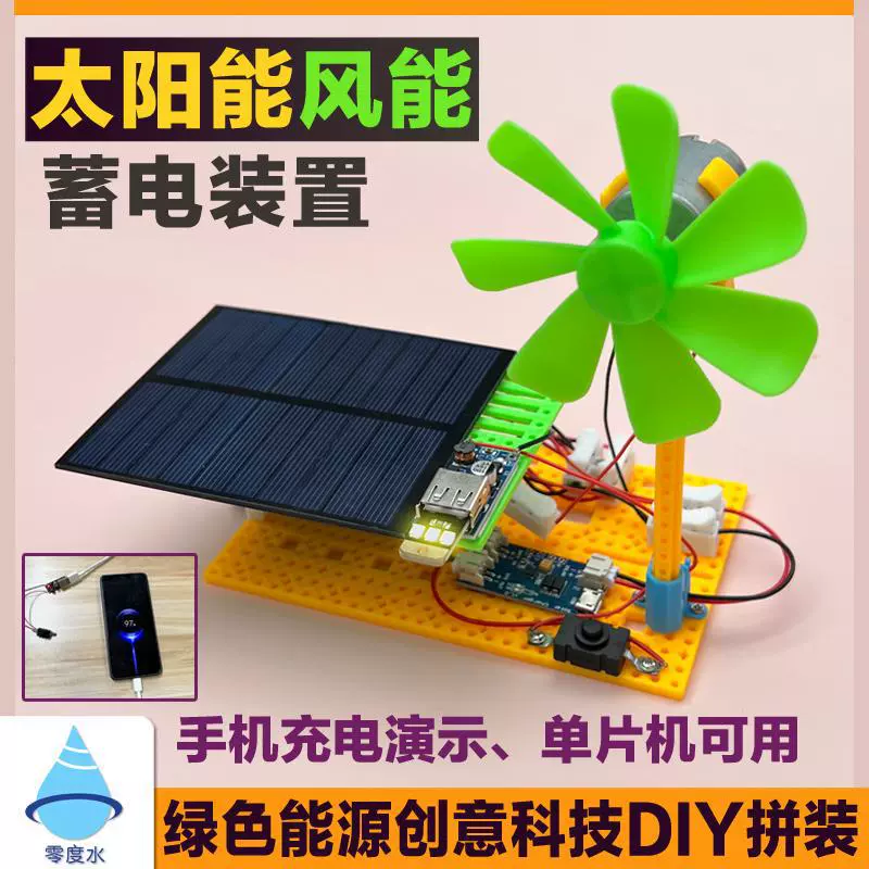 Демонстрация производства энергии ветра солнечной энергии Научно-популярная экспериментальная модель