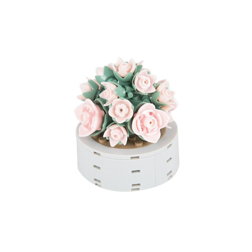 Jiaqi building block flower eternal blue rose simulation bouquet puzzle assembly girls gift cross-border New Year gift