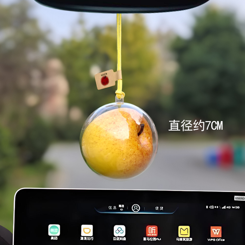 Apple automóvil colgante de viaje seguro llavero de automóvil atmósfera creativa colgante de espejo retrovisor colgante adornamiento en línea