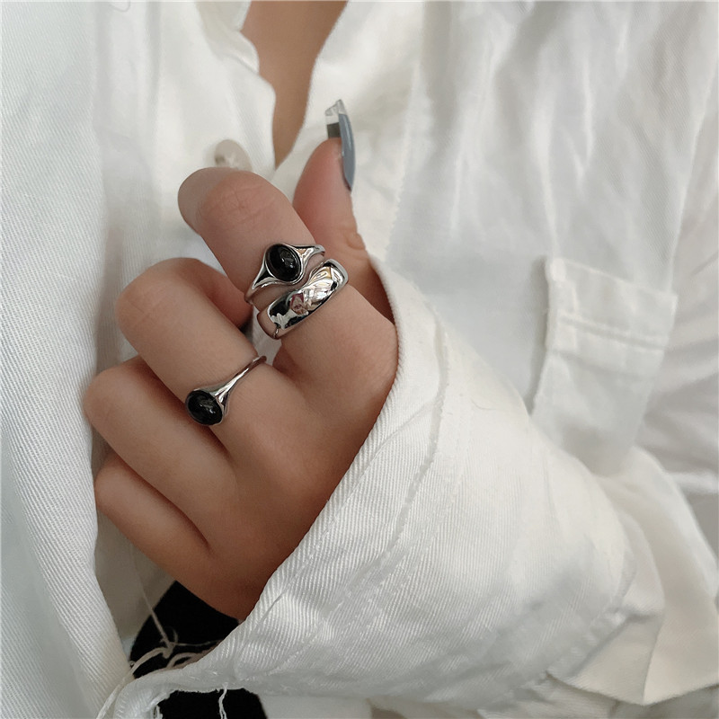 Anillo Abierto De Goteo Brillante De Metal Coreano display picture 1