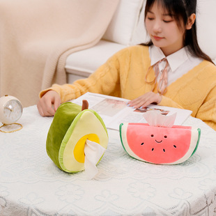 Little Red Riding Book Same Fruit New Style Fabric Tissue Pumping Household Bedroom Car Tissue Box Watermelon Aocado