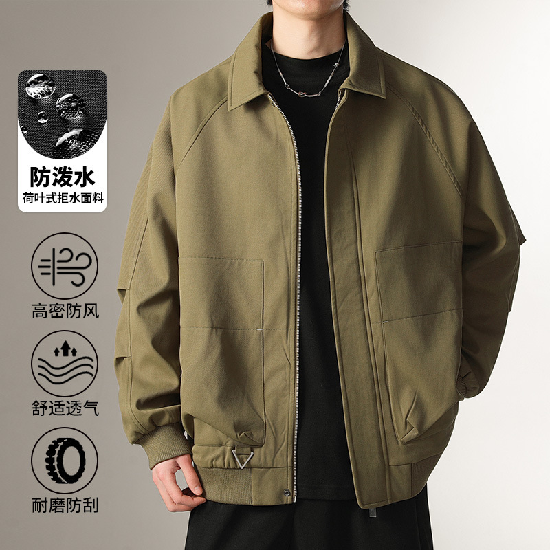 Spring and Autumn Lasel Jacket Jacket Men's Spring Clothing Loose American Vintage Work Jacket Jacket Men's Casual Spring and Autumn Lasel Jacket Jacket Men's Spring Clothing Loose American Vintage Work Jacket Jacket Men's Casual