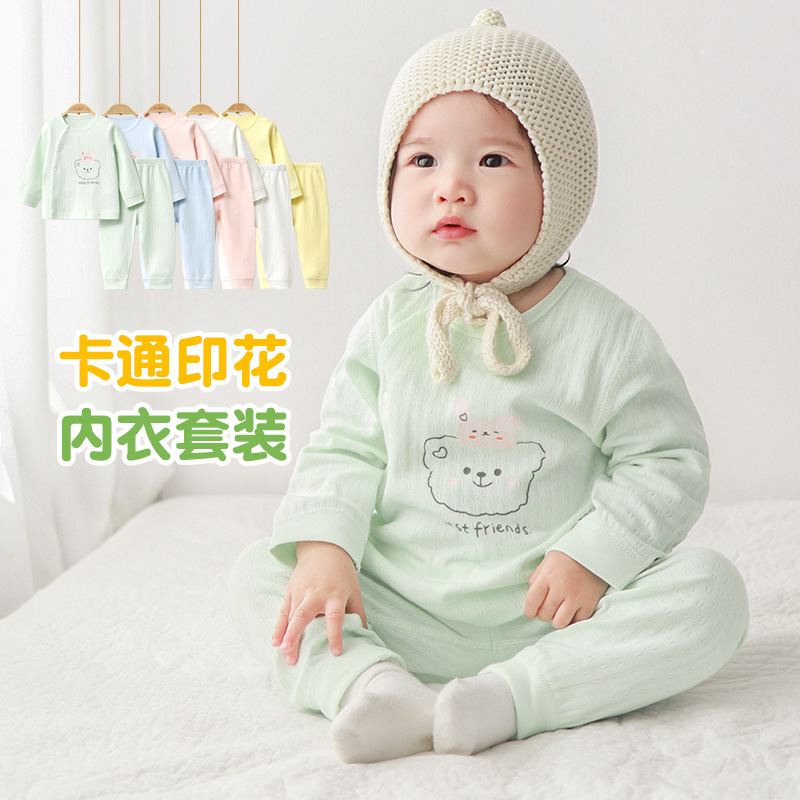 Primavera, otoño, invierno, ropa interior infantil de un año de algodón puro, ropa interior caliente para niños, niñas y niñas, pantalones de otoño