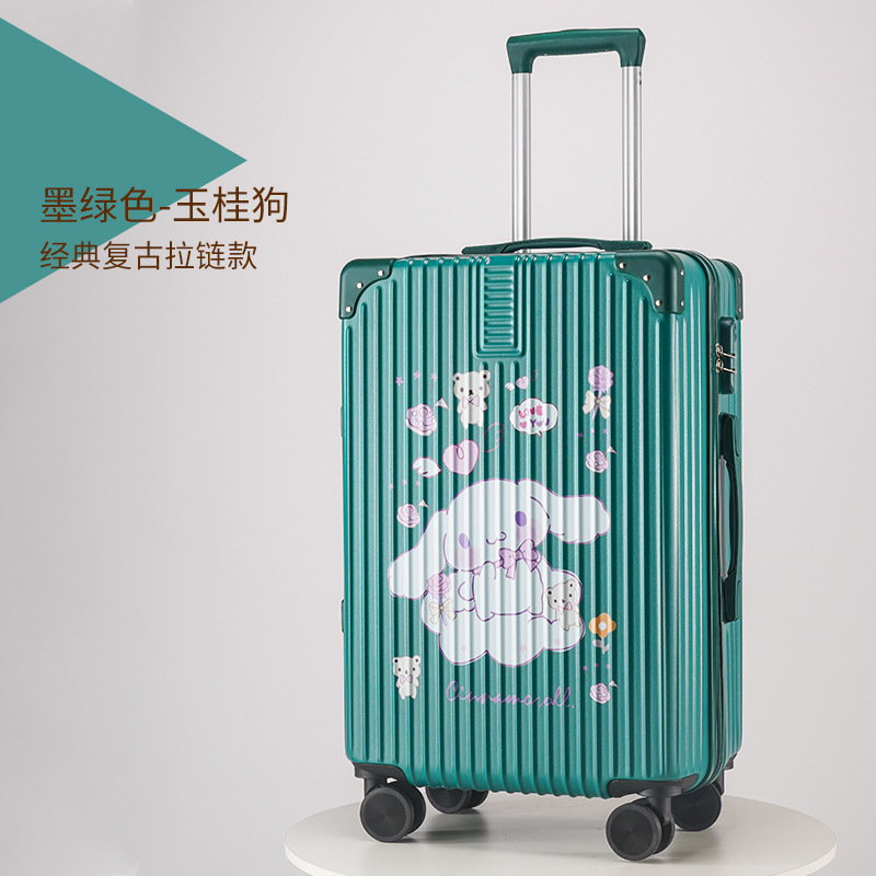 Maleta de contraseña de los hombres universal Mute rueda caja de viaje del estudiante Maleta impresa de dibujos animados de estilo coreano de las mujeres