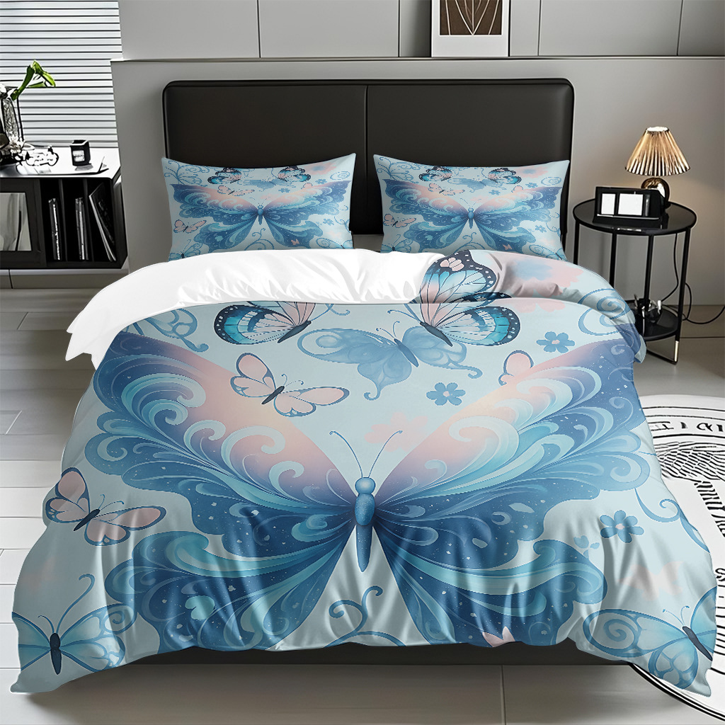 Butterfly series digital print edredón comercio electrónico transfronterizo preferido fuente fábrica adaptada modo TEMU / JIT