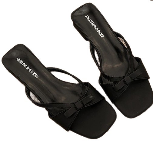 Zapatillas de tacón francés para mujeres 2026 verano nuevo primavera y verano de hadas arco zapatillas frías antideslizantes image 5