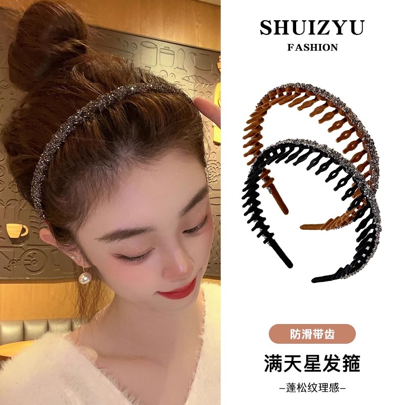 Diadema de paquete de pelo femenino 2025 nueva diadema especial para el lavado de cara con dientes antideslizante pequeño artefacto de acabado de cabello roto horquilla cueva de cabello