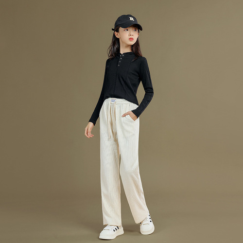 女童T恤秋季新款儿童韩版连帽衫中大童设计感上衣小女孩时髦