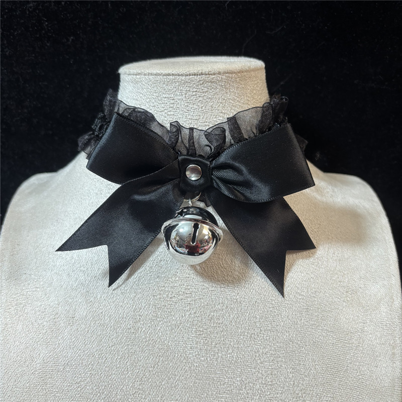 Arco de encaje collar de campana collar de clavícula accesorios de cuello de hermana suave correa de cuello cos collar de sirvienta