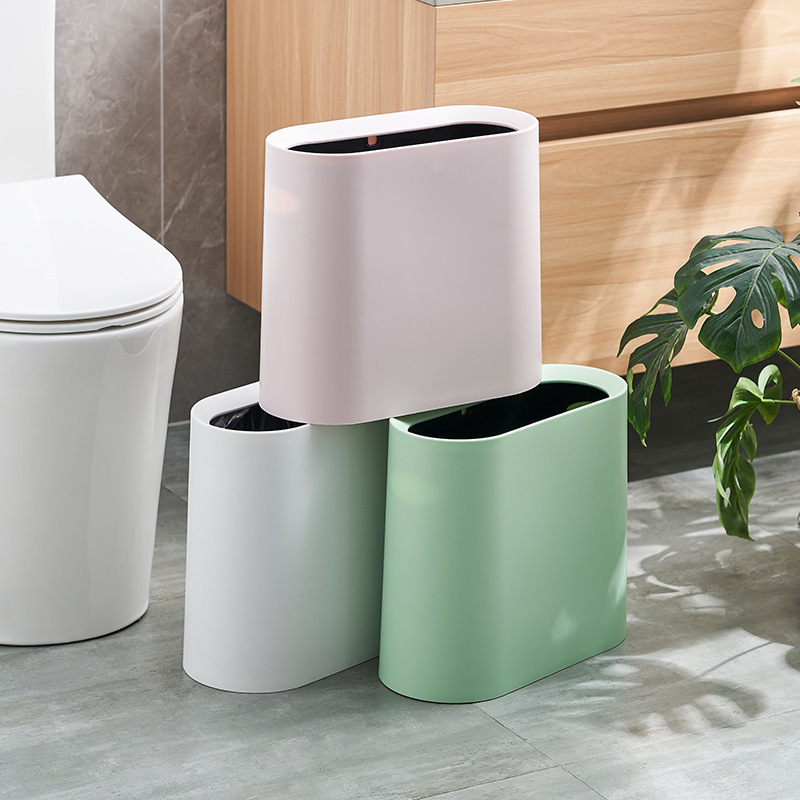 Happiness Good Thing Minimalism Hotel Garbage Bin Creative Trash Basket Living Room Bathroom Homestay Gap Trash Bin