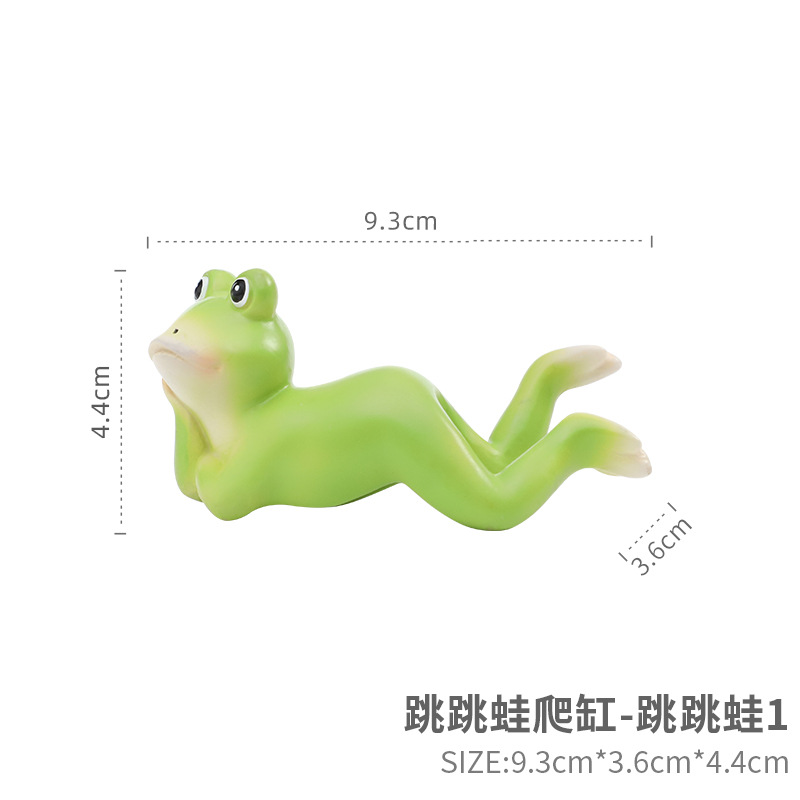 Móc trang trí ếch hoạt hình resin, phụ kiện tiểu cảnh hồ cá, chậu cây và bể bò sát (RG-203)