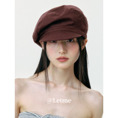 ファッショナブルな文学パイルキャップ女性の夏の新しいレトロキャスケット帽子日本の画家の帽子春と秋の乗馬帽子