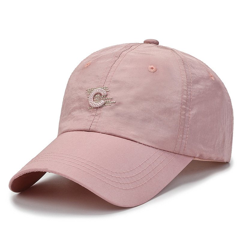 Pink quick-drying embroidered C letter