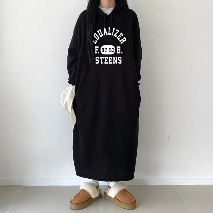 Suit Korean Style Japanese Style Long-Sleeved Dress for Women 2024 Autumn and Winter New Design Loose Fit Fleece-Lined Printed Mid-Length Suit Korean Style Japanese Style Long-Sleeved Dress for Women 2024 Autumn and Winter New Design Loose Fit Fleece-Lined Printed Mid-Length