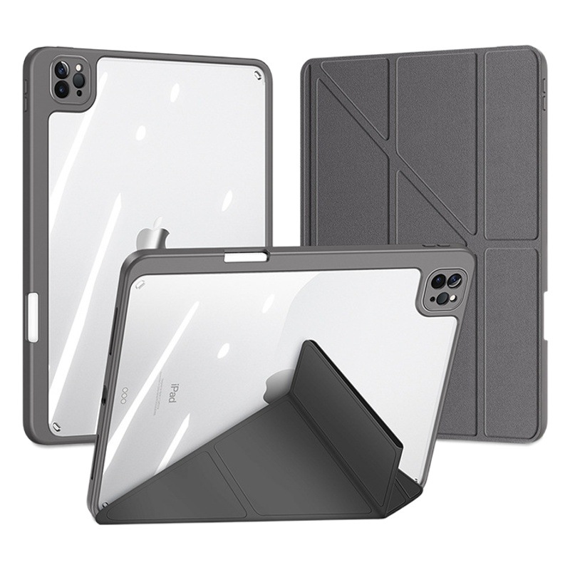 Aplicable iPadPro12.9 separado Y plegable funda protectora de la tableta al por mayor de acrílico transparente funda protectora de silicona caso