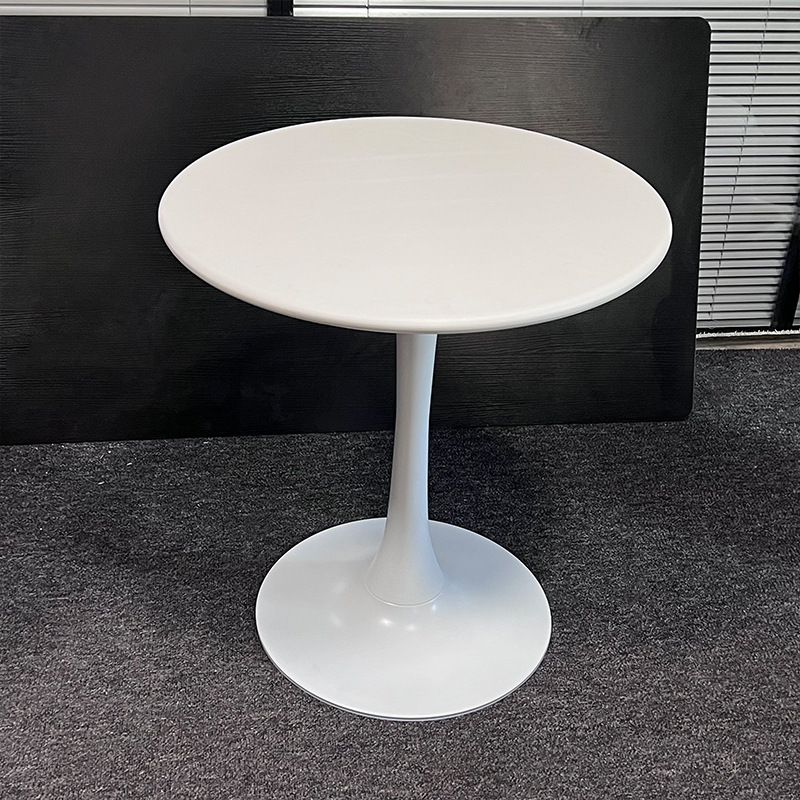 Mesa redonda de acero al carbono impermeable para exterior, balcón, bar o restaurante