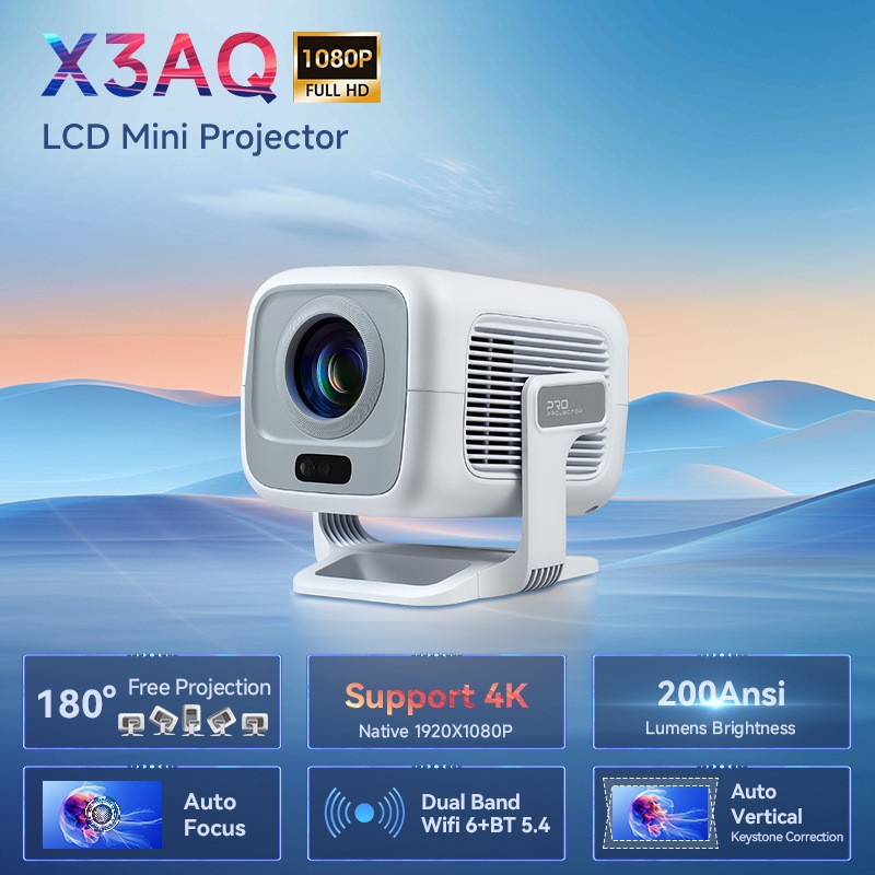 2025 Overseas X3Aq Autofocus 1080P High-Definition Video 4K Projector Solution H713 Model Projector