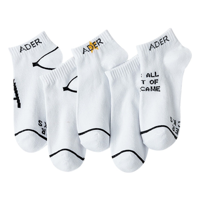Calcetines blancos de los hombres de moda combinación simple japonés es de corte bajo barco calcetines al por mayor Zhuji fábrica suministro calcetines de los hombres
