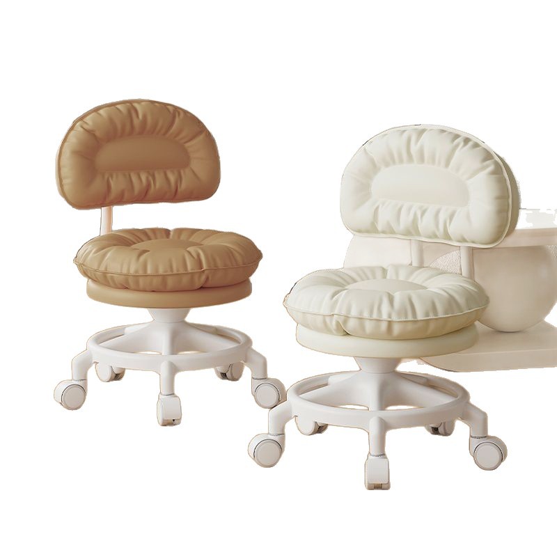 Rueda universal pequeño taburete polea respaldo taburete corto para niños pequeños taburete redondo zapatos de cambio de banco casero rotación silenciosa