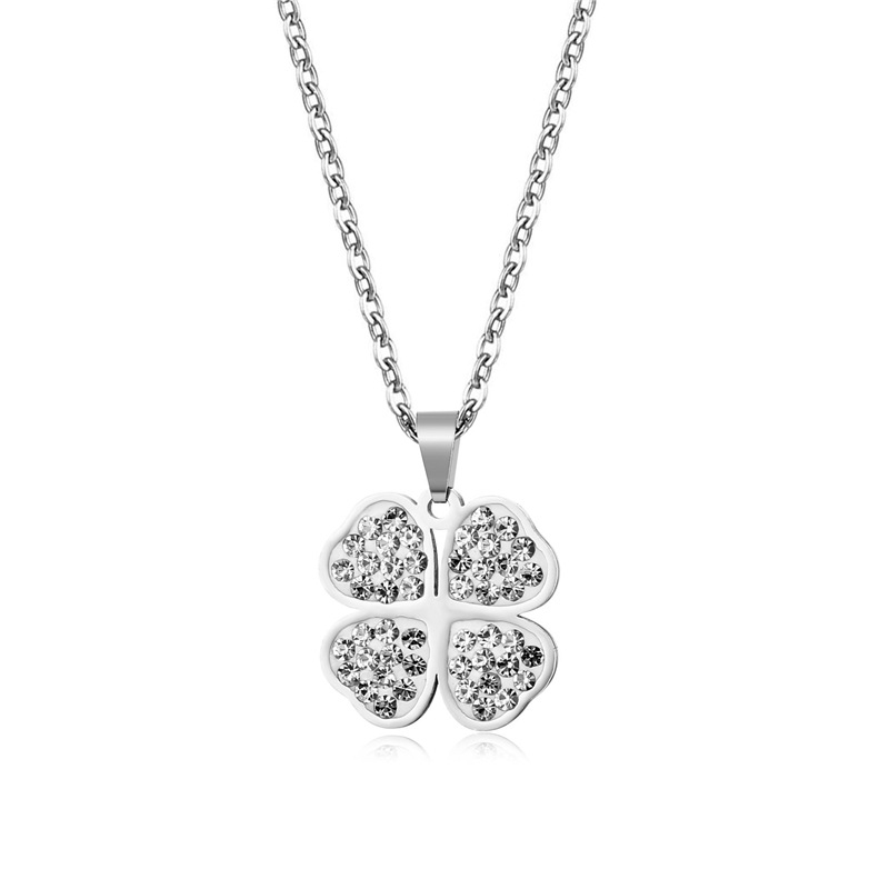 Wholesale Jewelry Simple Four-leaf Clover Pendant Stainless Steel Necklace Nihaojewelry display picture 1