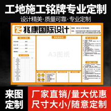 装修装饰公司施工铭牌工地标识牌警示牌工程进度表材料岗位制度KT