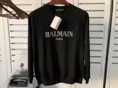 Autumn and winter New balmain cotton classic letter Terry pullover long sleeve sweater for lovers