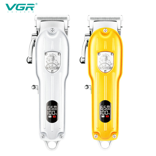VGR092 Metal Cross-border Oil Head Haircutting Salon Swing Arm Micro Styling Hair Cutter with LCD Digital Engraving Electric Razor