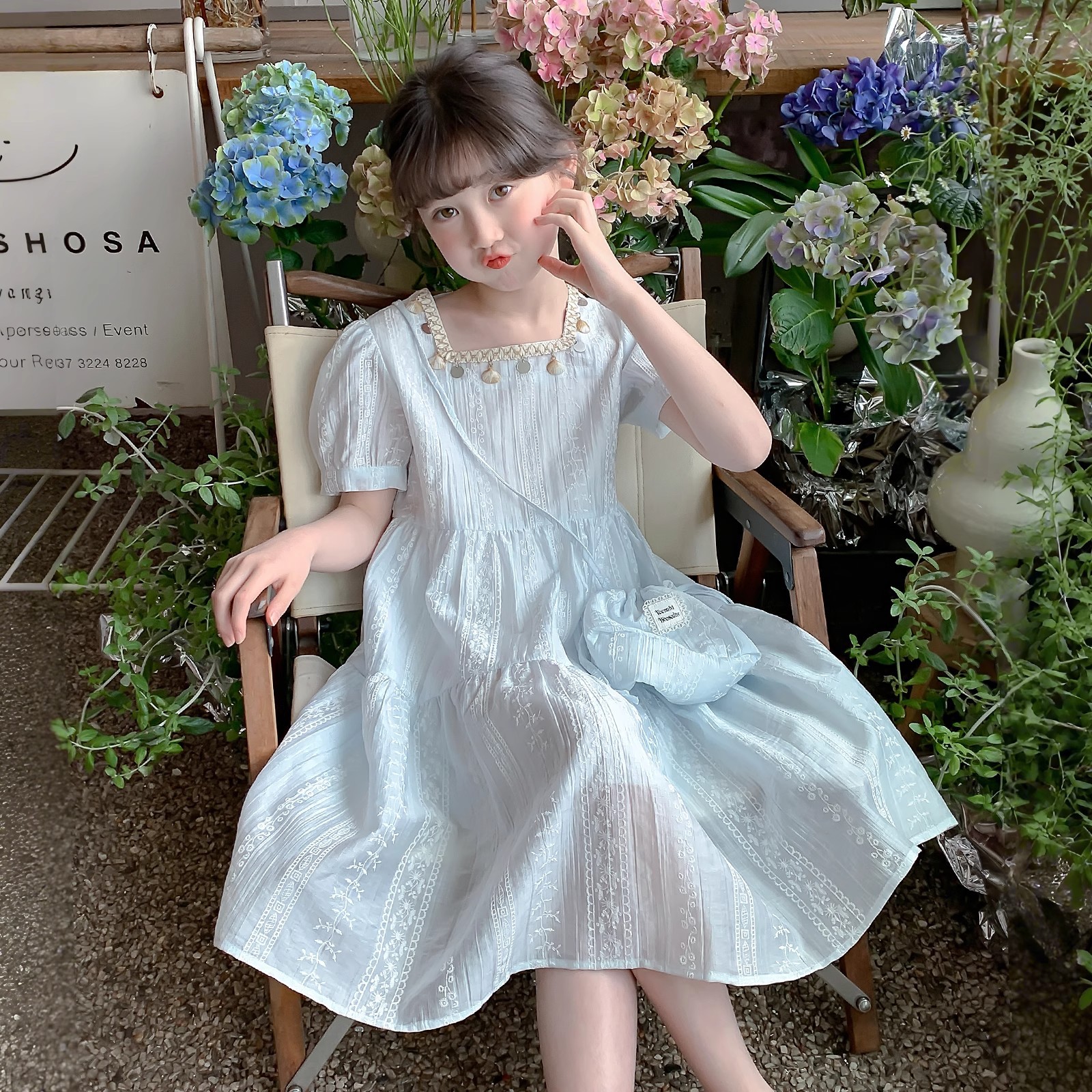 Girls Dress Summer Thin 2025 New Style Children's Clothing Little Girl Super Nice Princess Dress Children's Dress Summer