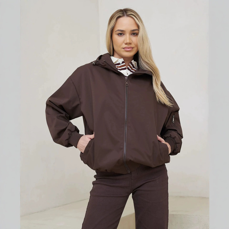 2026 cross-border European and American ozon popular women's spring and autumn windproof jacket with hood, women's outerwear 2026 cross-border European and American ozon popular women's spring and autumn windproof jacket with hood, women's outerwear