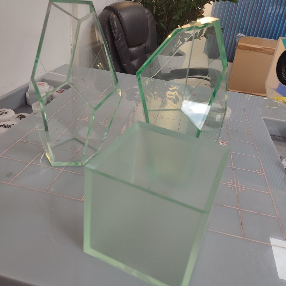 创意几何体亚克力摆件花瓶收纳盒灯箱装饰道具多种颜色可生产