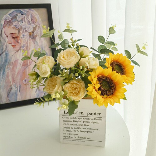 ins wind sunflower fake bouquet living room table floral ornaments fake flowers bedroom decorations photo props