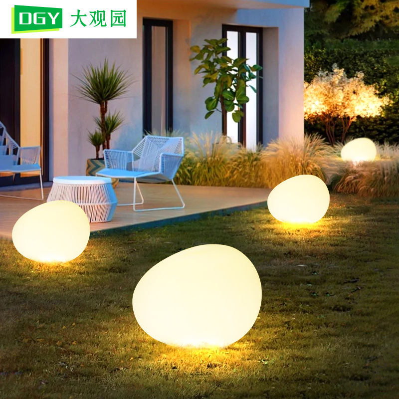 Iluminación exterior paisaje decoración lámpara de patio lámpara de piso de guijarro jardín piscina fiesta atmósfera lámpara de césped 378L