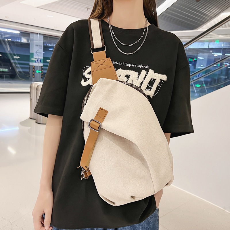 Retro universal Japanese capacious chest bag for men and women